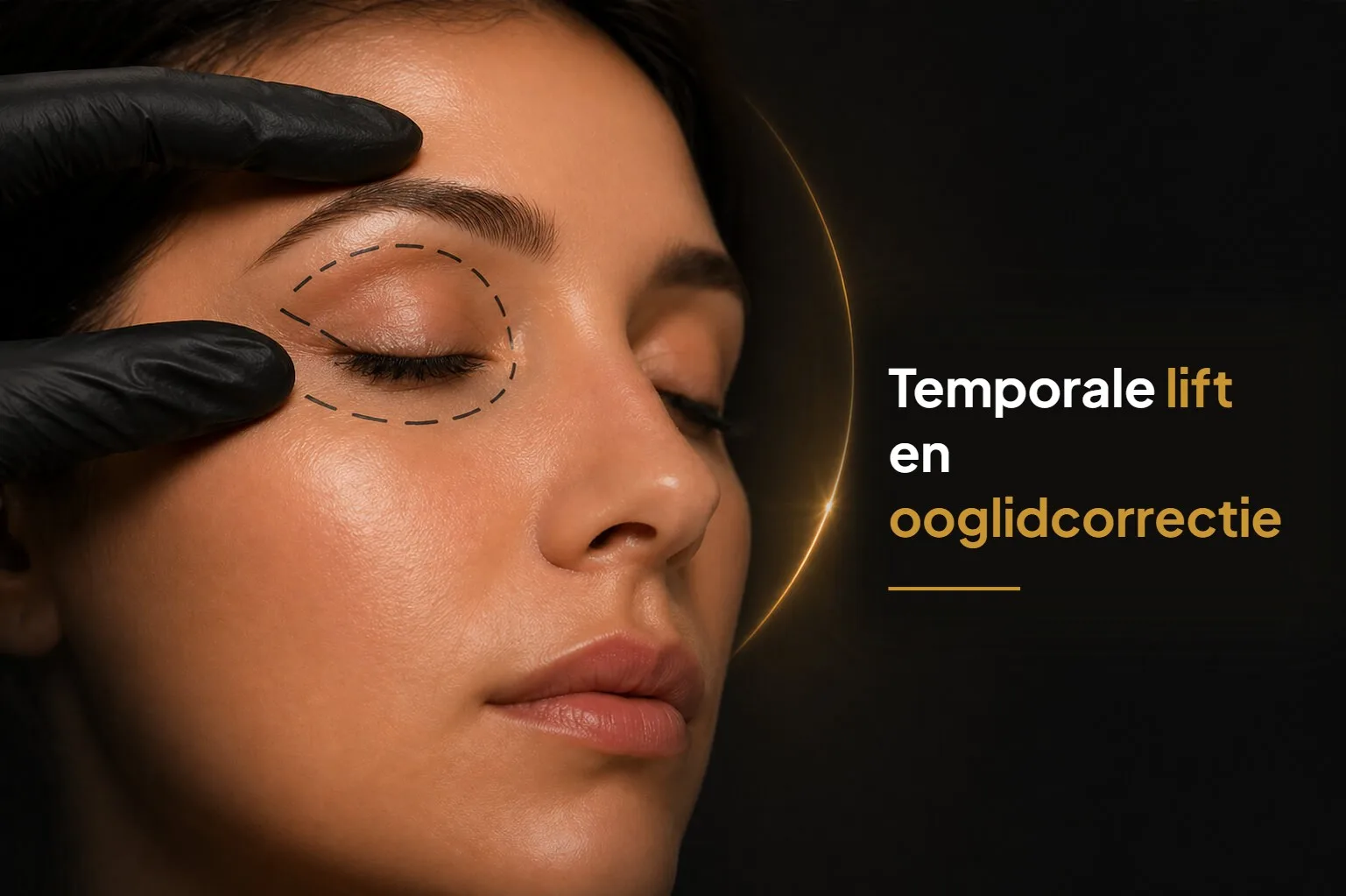 Temporale lift en ooglidcorrectie informatieve afbeelding
