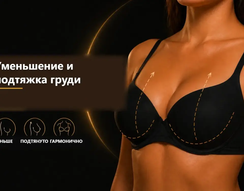 Уменьшение и подтяжка груди — информационное изображение