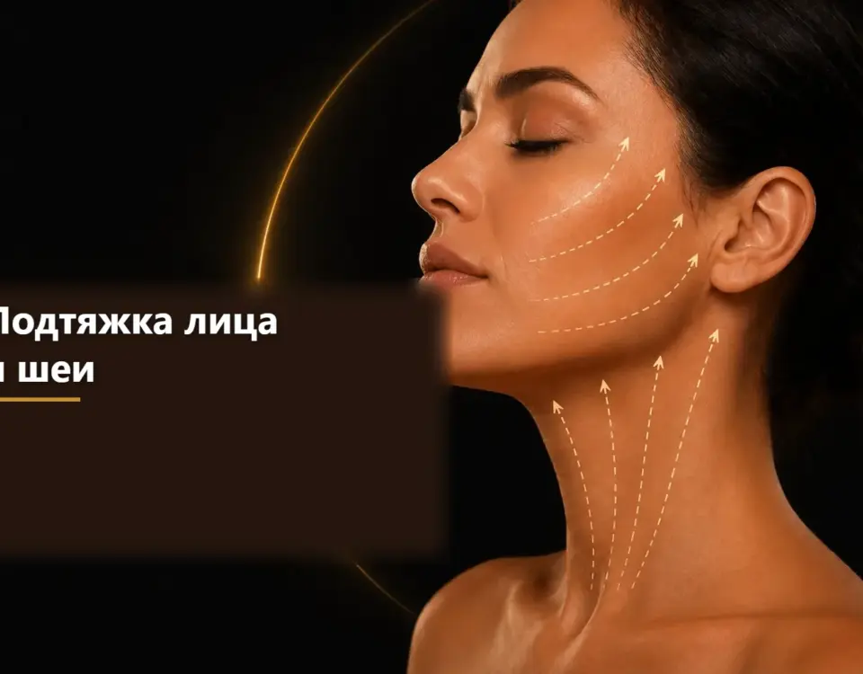 Подтяжка лица и шеи — информационное изображение