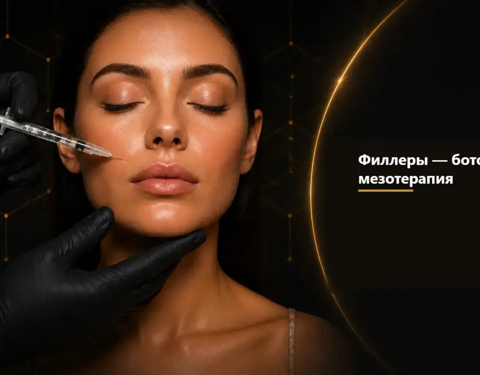 Филлеры, ботокс и мезотерапия — информационное изображение
